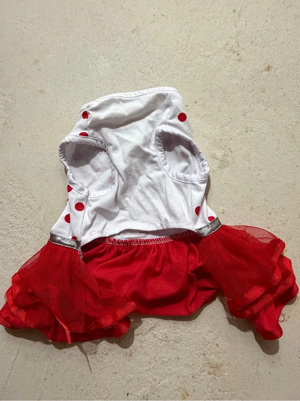 White & Red Polka Dot Tulle Dress for dog